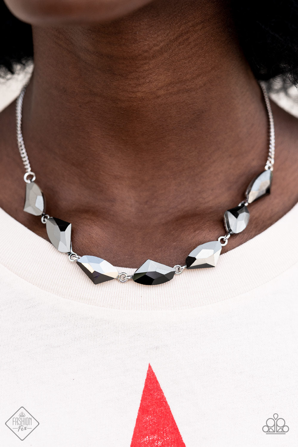 Raw Rapture Silver Paparazzi Fashion Fix Necklace
