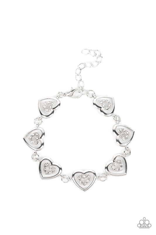 Catching Feelings - White Paparazzi Bracelet