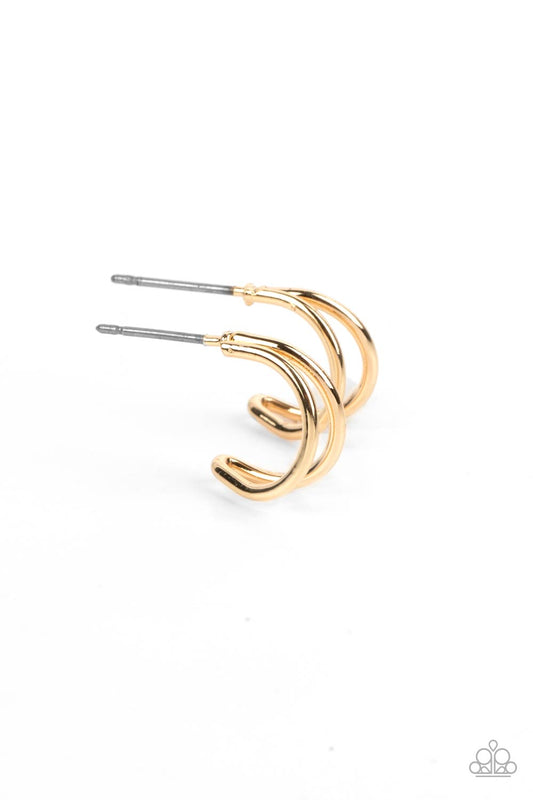 Charming Crescents - Gold Paparazzi Tiny Hoop Earrings