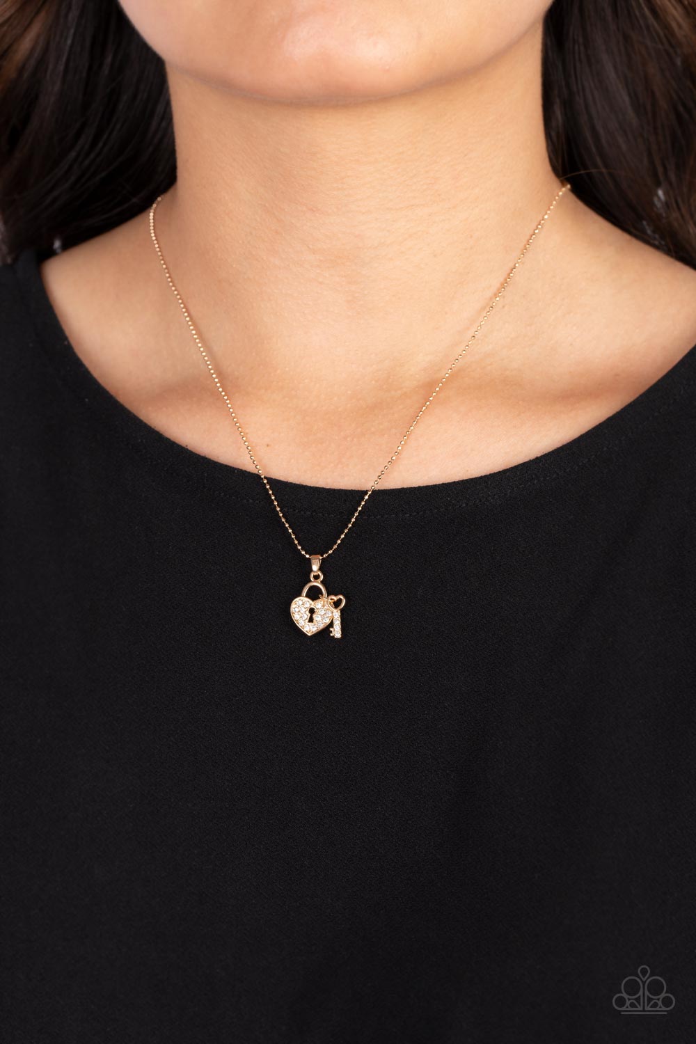 You Hold My Heart - Gold Paparazzi Necklace