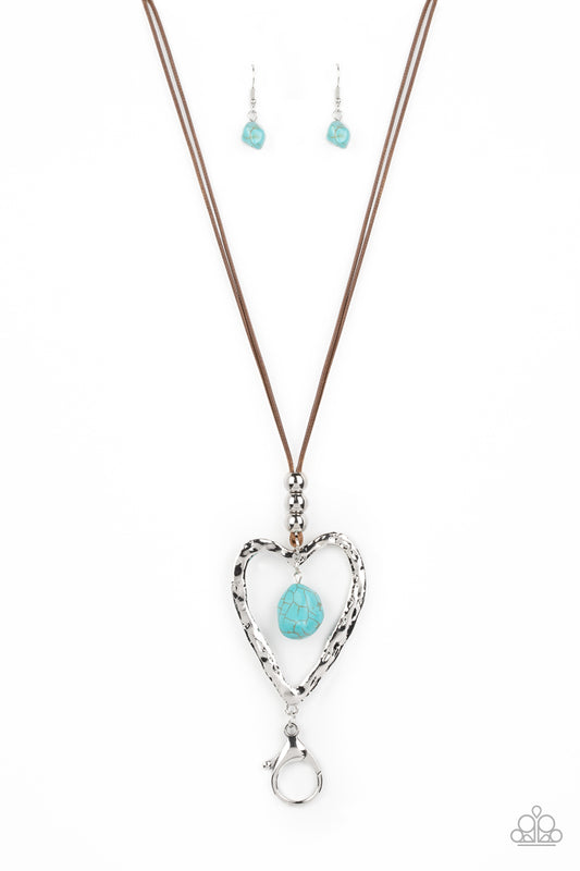 Santa Fe Sweetheart Blue Paparazzi Lanyard Necklace