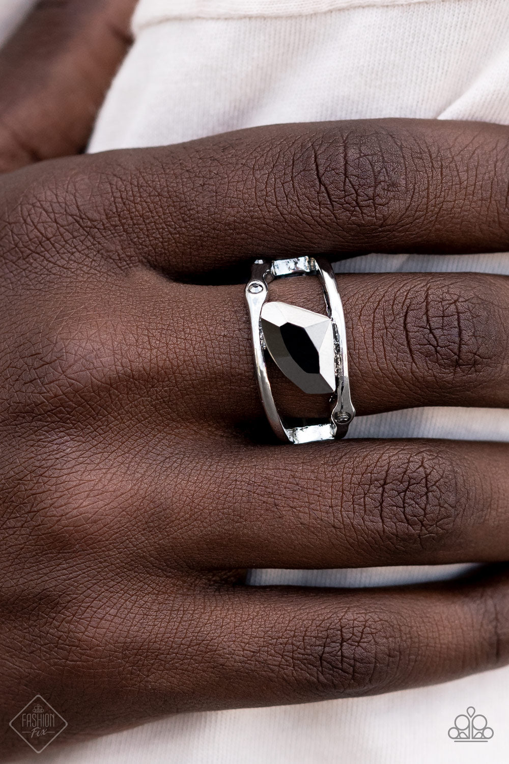 Sculpted Style Silver Paparazzi Fashion Fix Ring