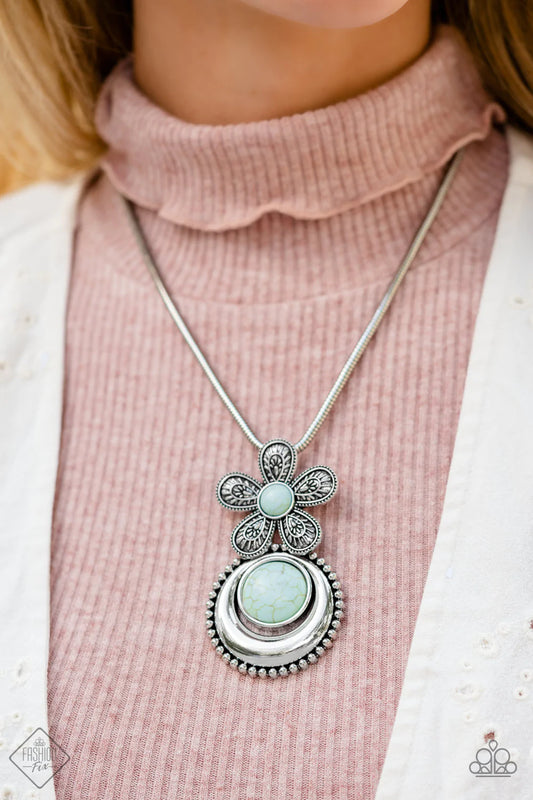 Bohemian Blossom Blue Paparazzi Fashion Fix Necklace