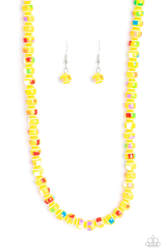 Gobstopper Glamour - Yellow Paparazzi Necklace