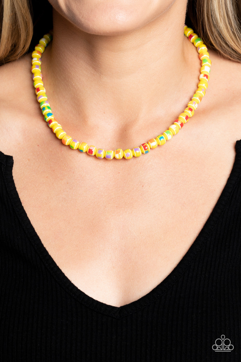 Gobstopper Glamour - Yellow Paparazzi Necklace