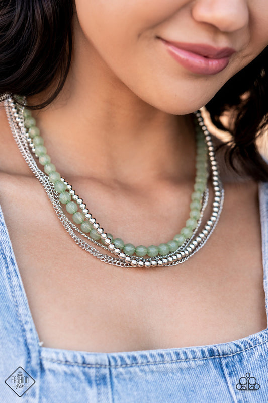Boardwalk Babe Green Paparazzi Fashion Fix Necklace