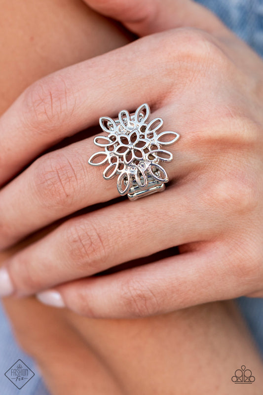 Coastal Chic Silver Paparazzi Fashion Fix Ring