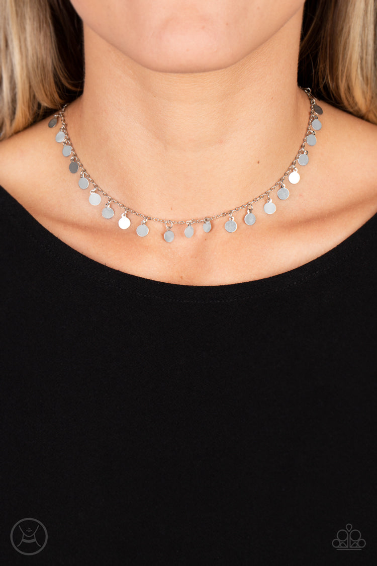 Champagne Catwalk - Silver Paparazzi Choker Necklace
