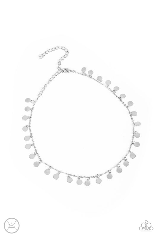 Champagne Catwalk - Silver Paparazzi Choker Necklace