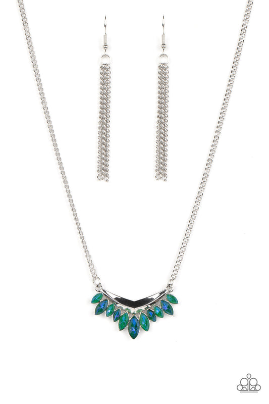 Flash of Fringe - Green Necklace