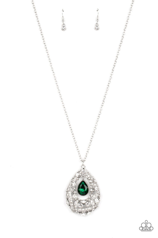 Glitz and GLOW - Green Paparazzi Necklace