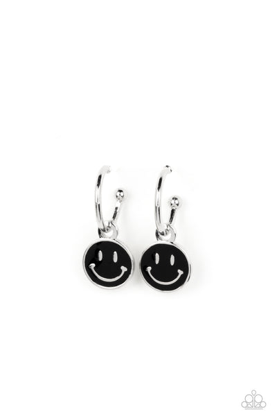 Subtle Smile - Black Paparazzi Earrings