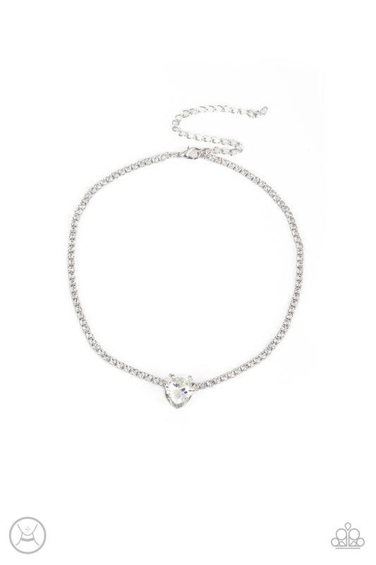Flirty Fiancé - White Paparazzi Necklace