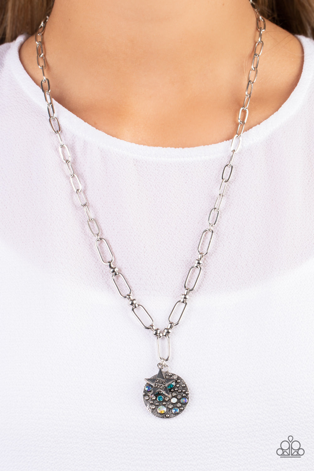 Stardust Saucer - Blue Paparazzi Necklace