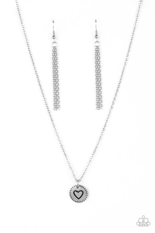 Stamped Sentiment - Silver Paparazzi Necklace