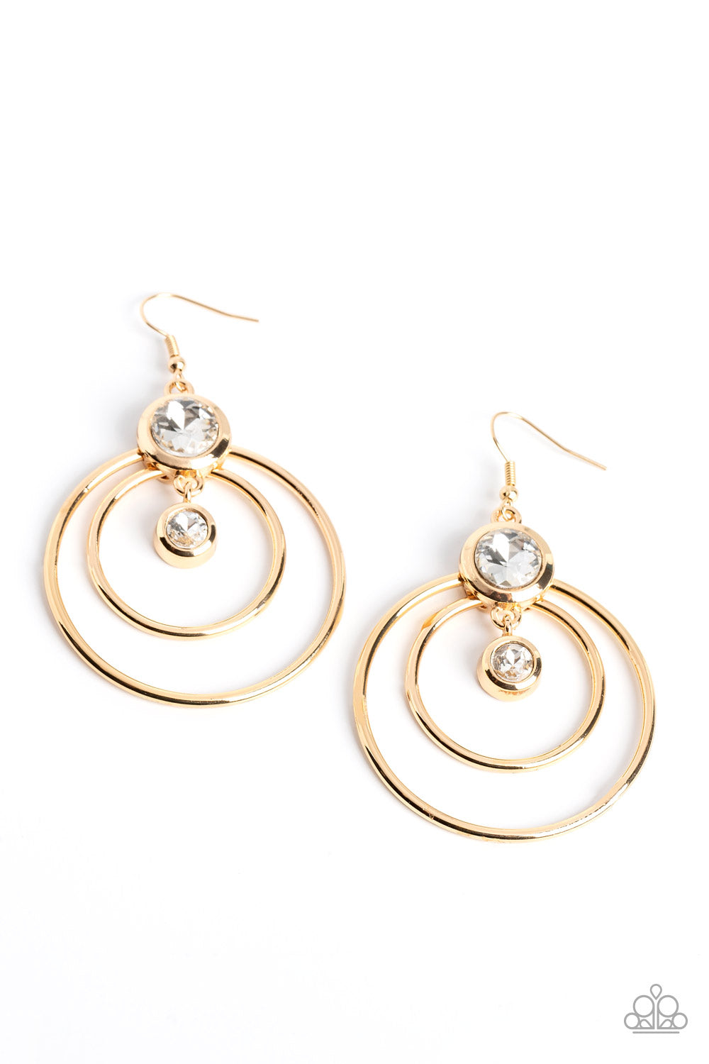 Dapperly Deluxe - Gold Paparazzi Earrings