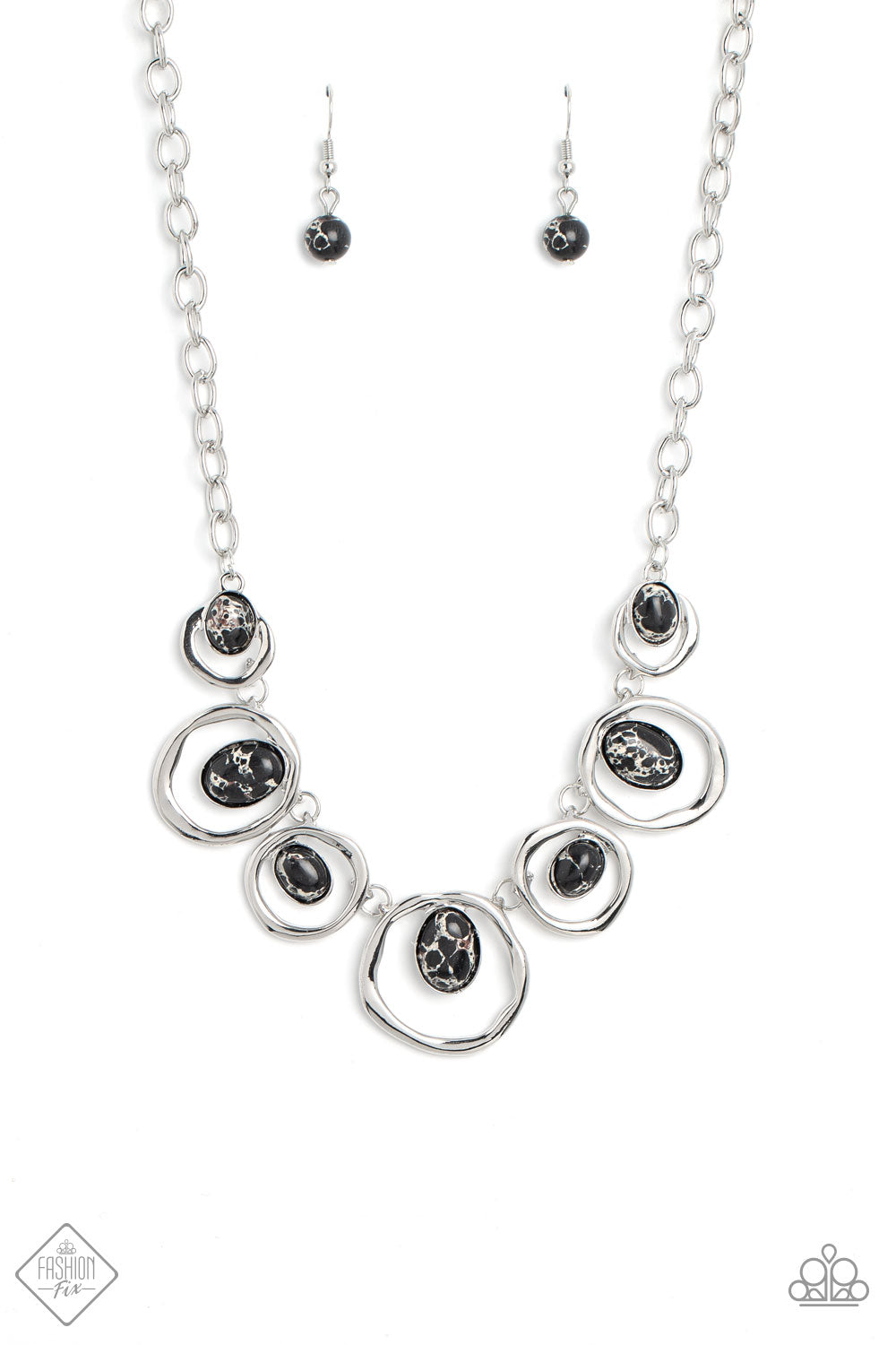 Marble Melody Black Paparazzi Fashion Fix Necklace
