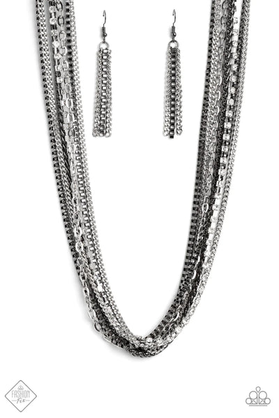 Troublemaker Trove Black Paparazzi Fashion Fix Necklace
