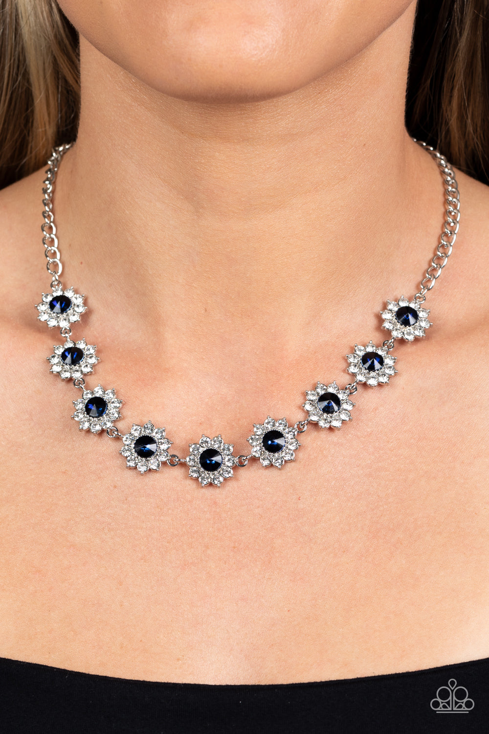 Blooming Brilliance - Blue Paparazzi Necklace