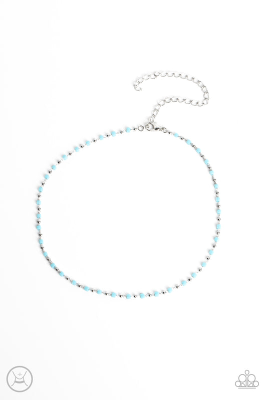 Neon Lights - Blue Paparazzi Choker Necklace