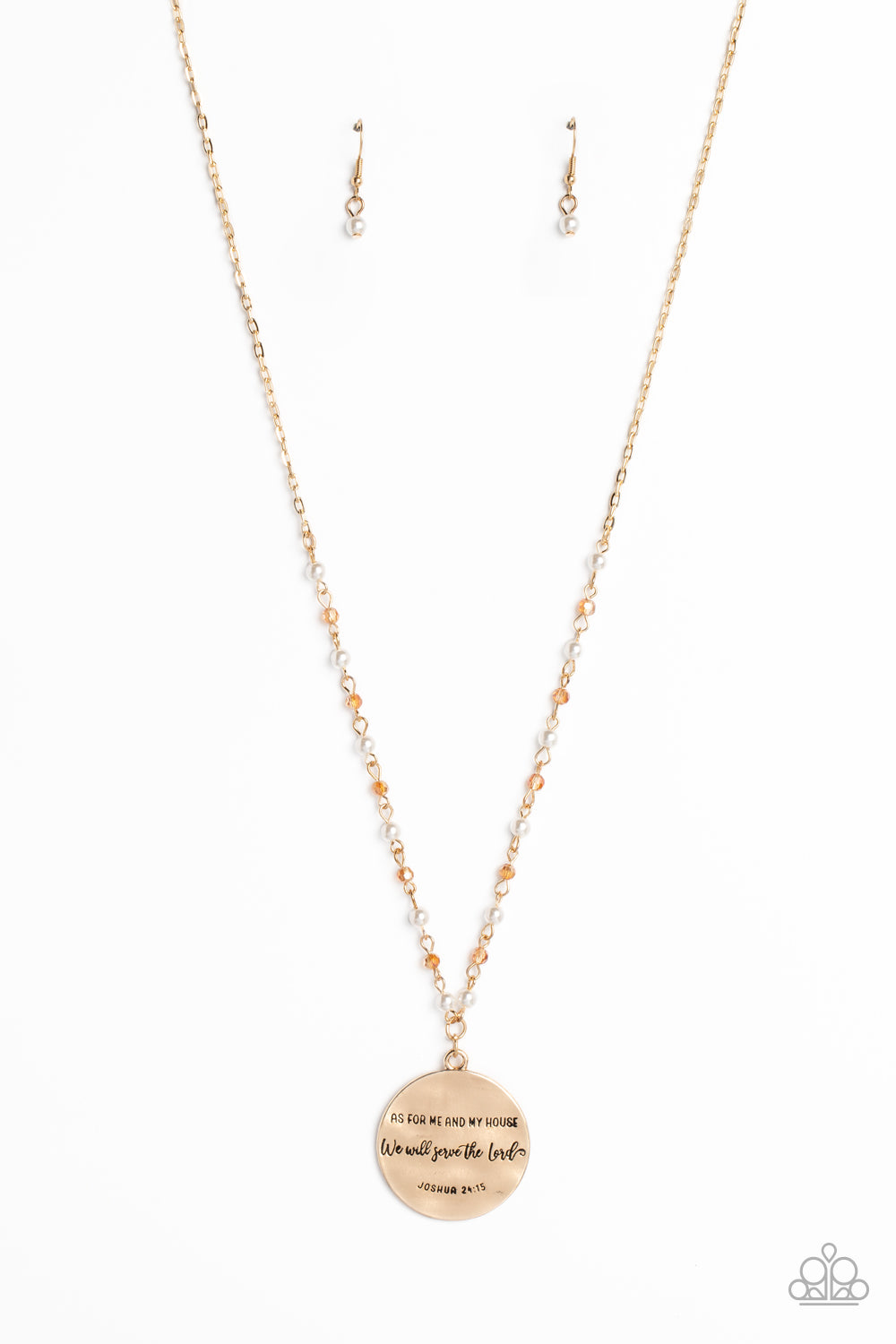 Serving the Lord - Gold Paparazzi Necklace
