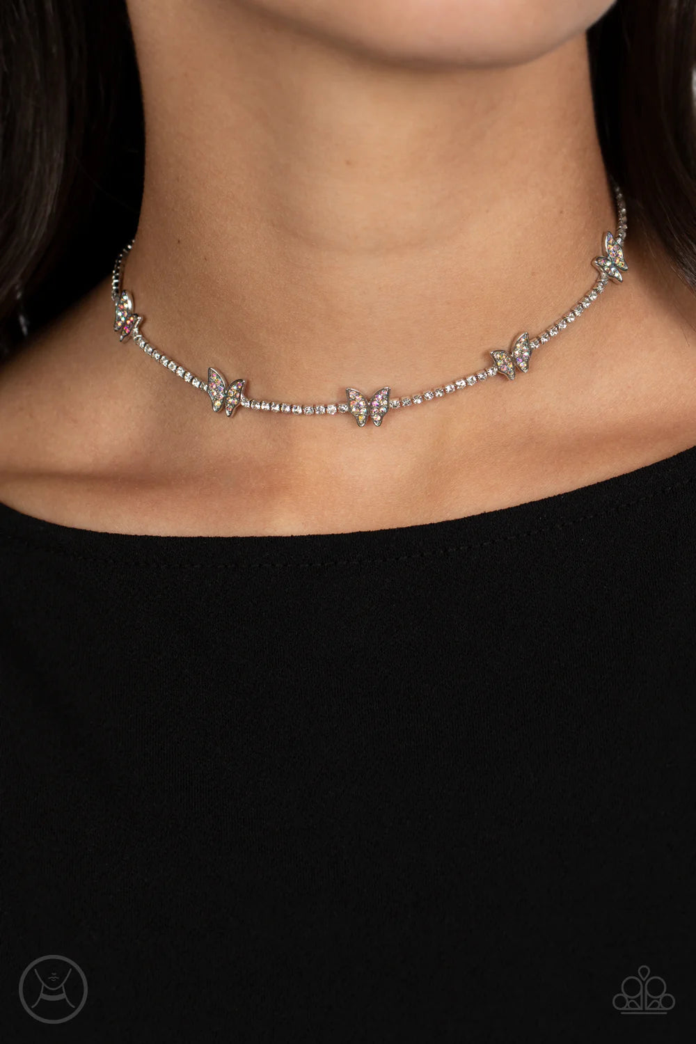 Fluttering Fanatic Multi Paparazzi Choker Necklace