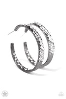 GLITZY By Association - Gunmetal Blockbuster Paparazzi Hoop Earrings