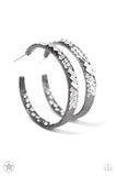 GLITZY By Association - Gunmetal Blockbuster Paparazzi Hoop Earrings