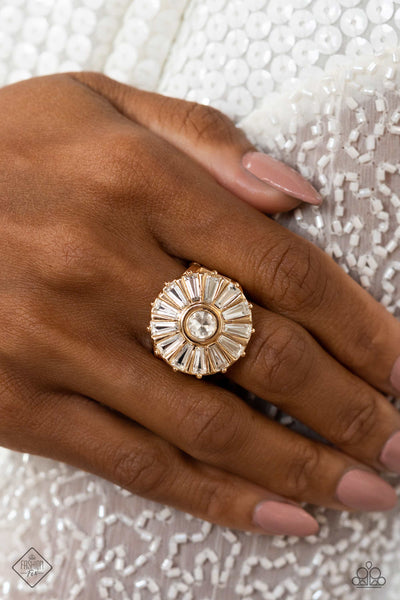 High Society Haute Gold Paparazzi Fashion Fix Ring