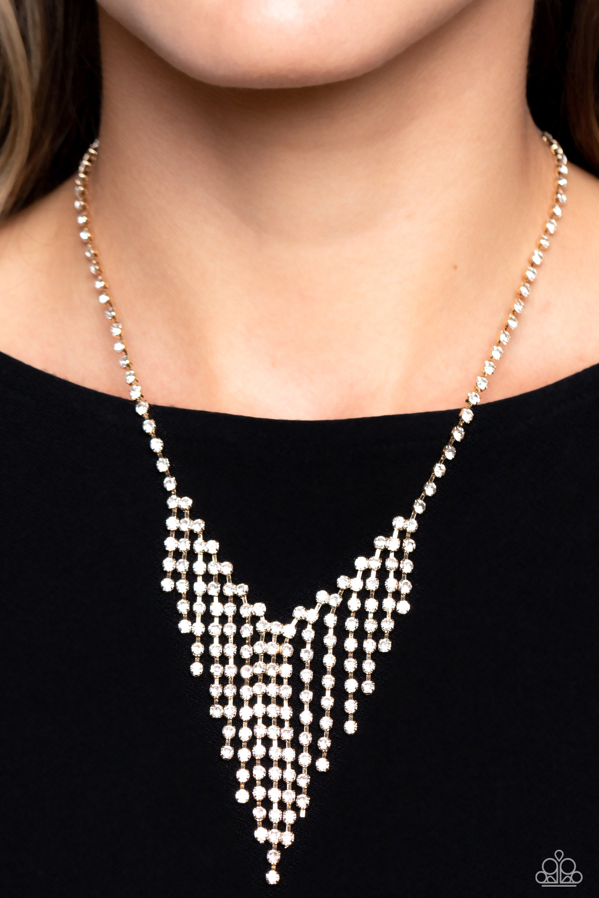 SHIMMER of Stars - Gold Paparazzi Necklace