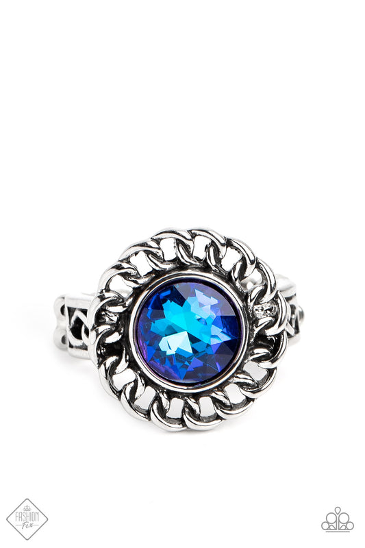 Round Table Runway - Blue Paparazzi Fashion Fix Ring