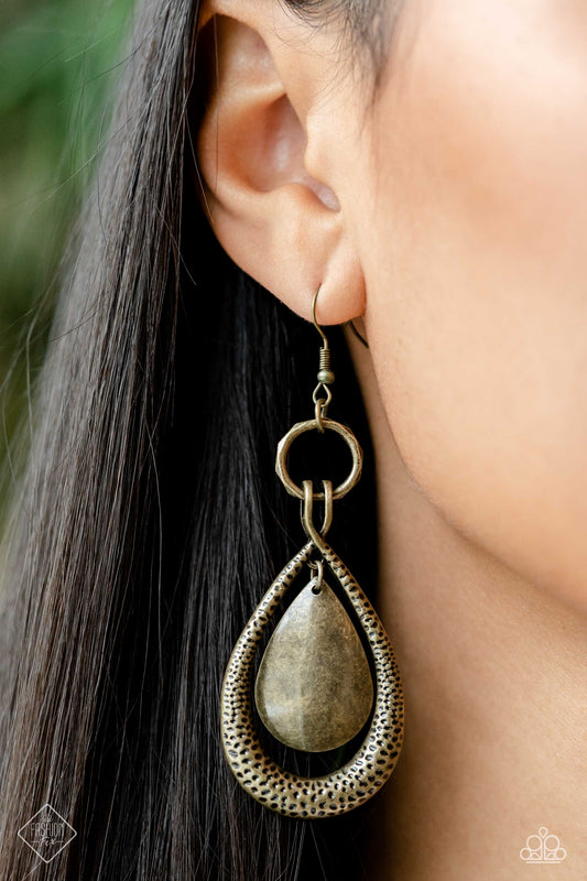 Forged Flair Brass Paparazzi Fashion Fix Earrings