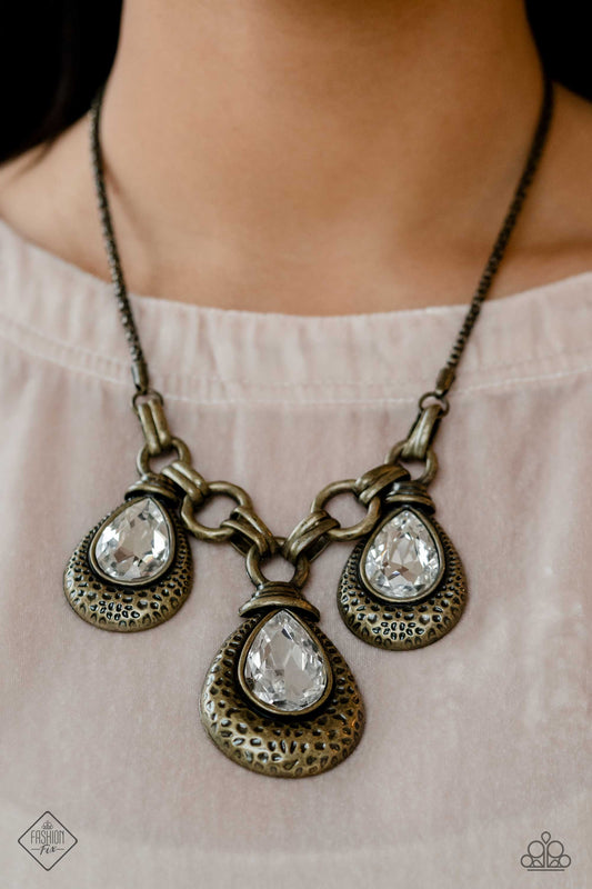 Built Beacon Brass Paparazzi Fashion Fix Necklace