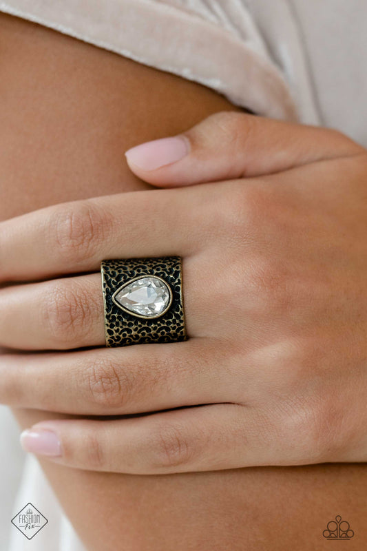 Singed Shape Brass Paparazzi Fashion Fix Ring