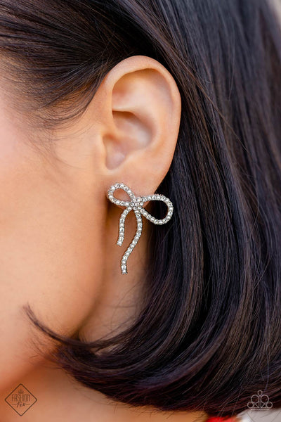 Deluxe Duet White Paparazzi Fashion Fix Earrings