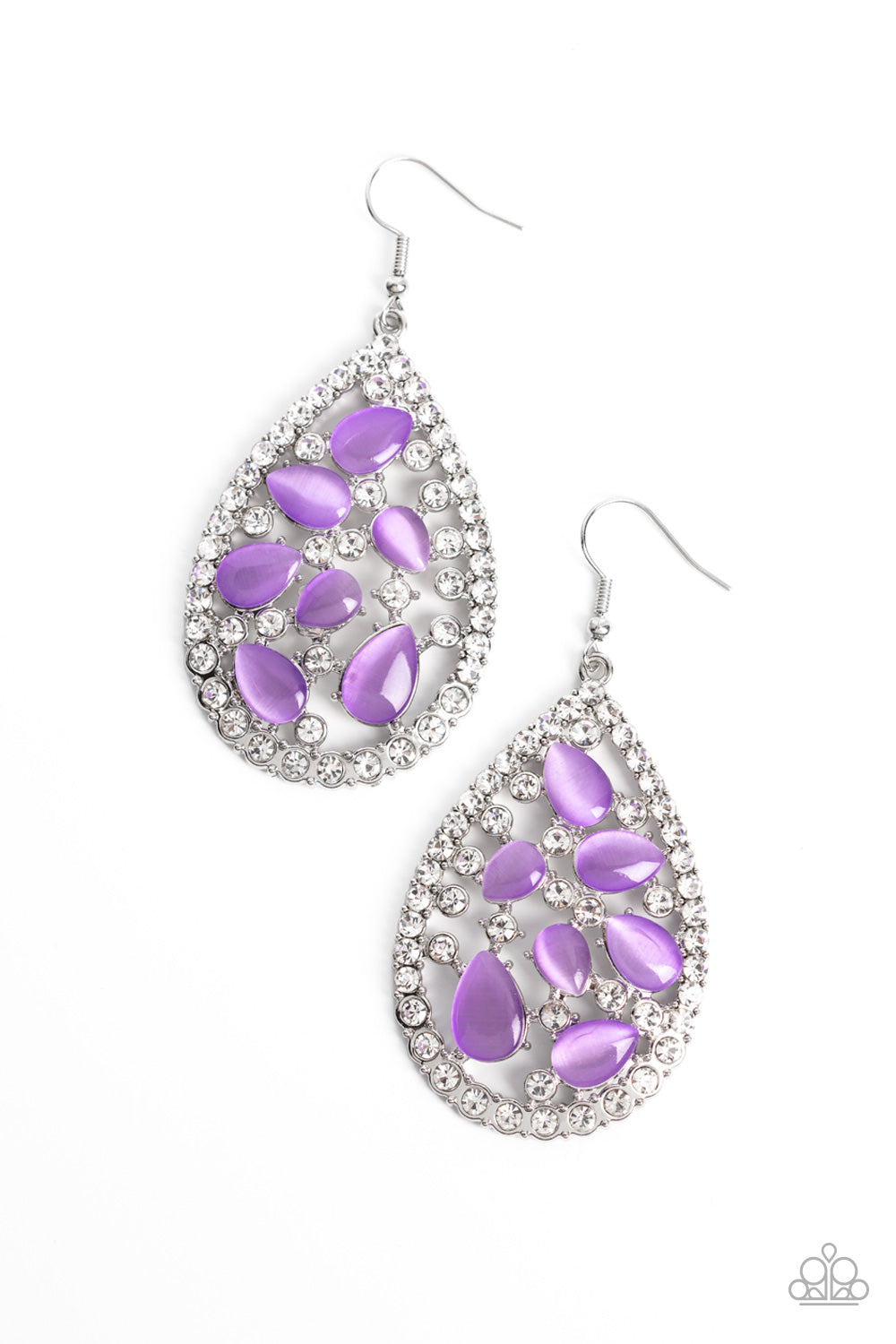 Cats Eye Class - Purple Paparazzi Earrings