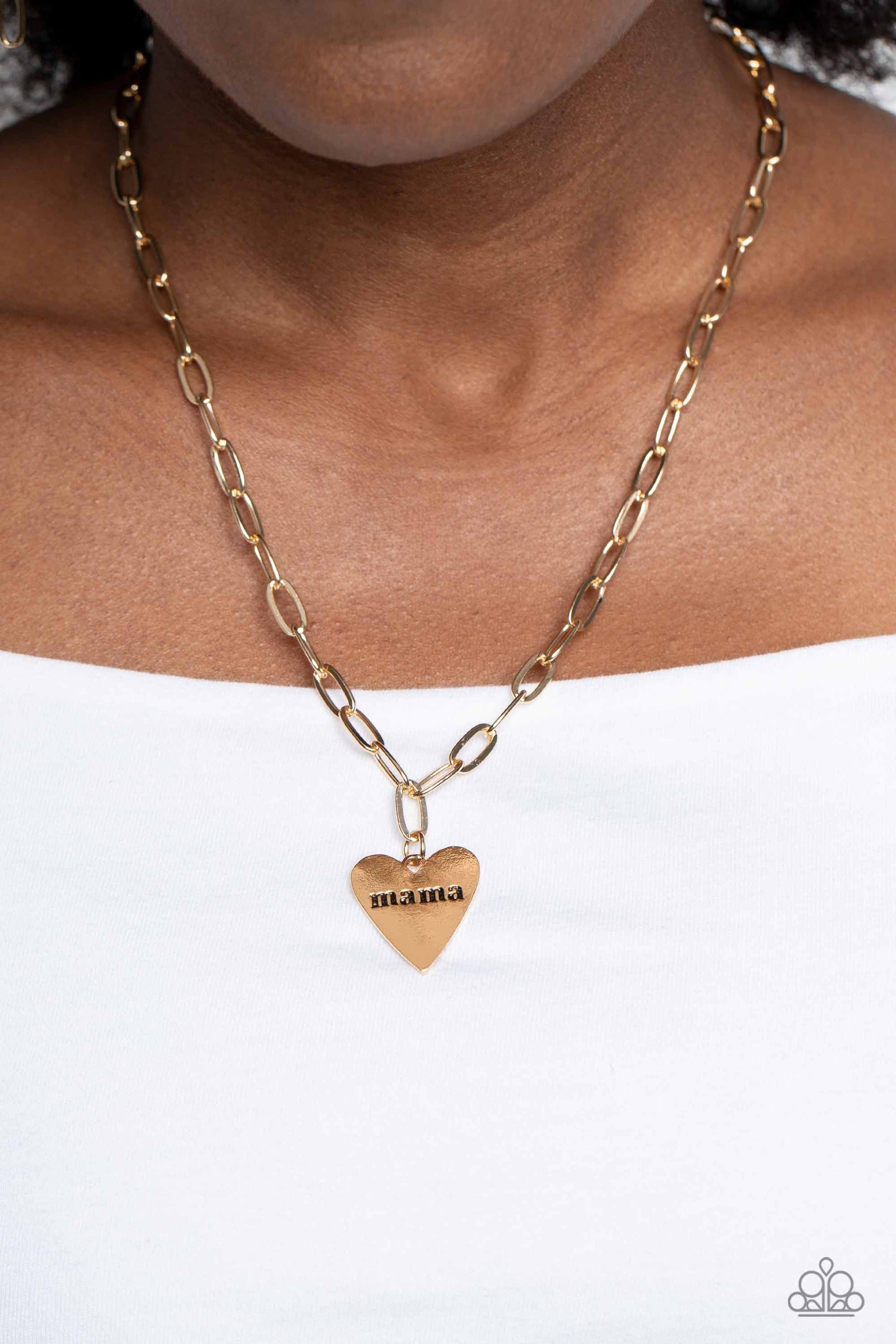 Mama Cant Buy You Love - Gold Paparazzi Necklace