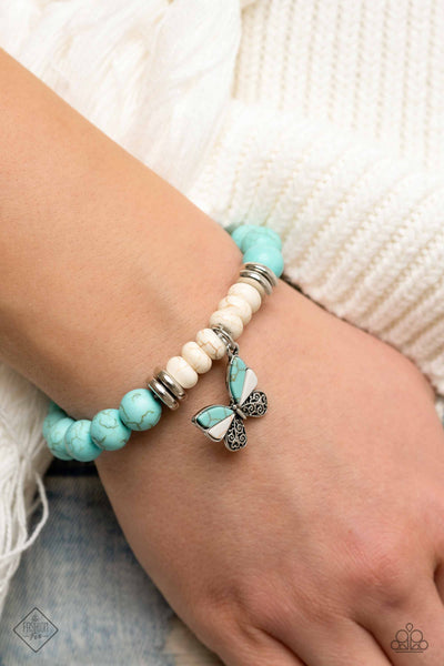 Bold Butterfly Blue Paparazzi Fashion Fix Bracelet