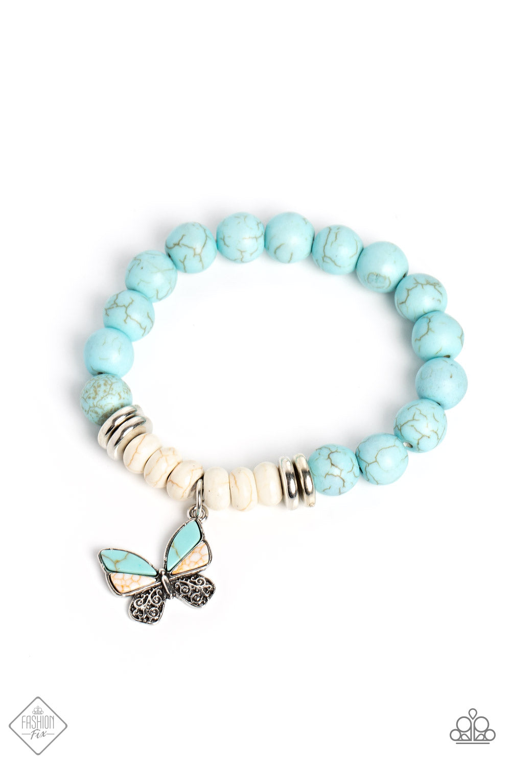 Bold Butterfly Blue Paparazzi Fashion Fix Bracelet