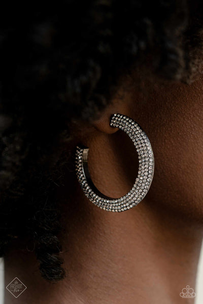Dazzling Dynamo Black Paparazzi Fashion Fix Earrings