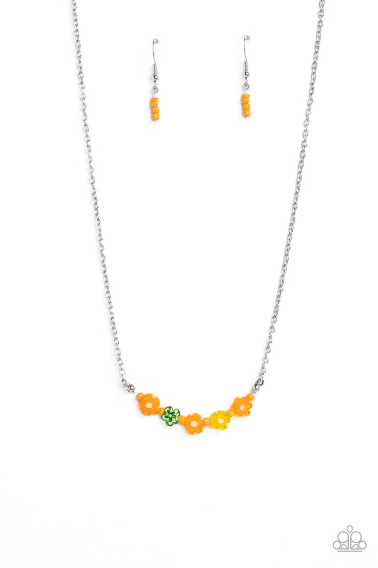 BOUQUET We Go - Orange Paparazzi Necklace