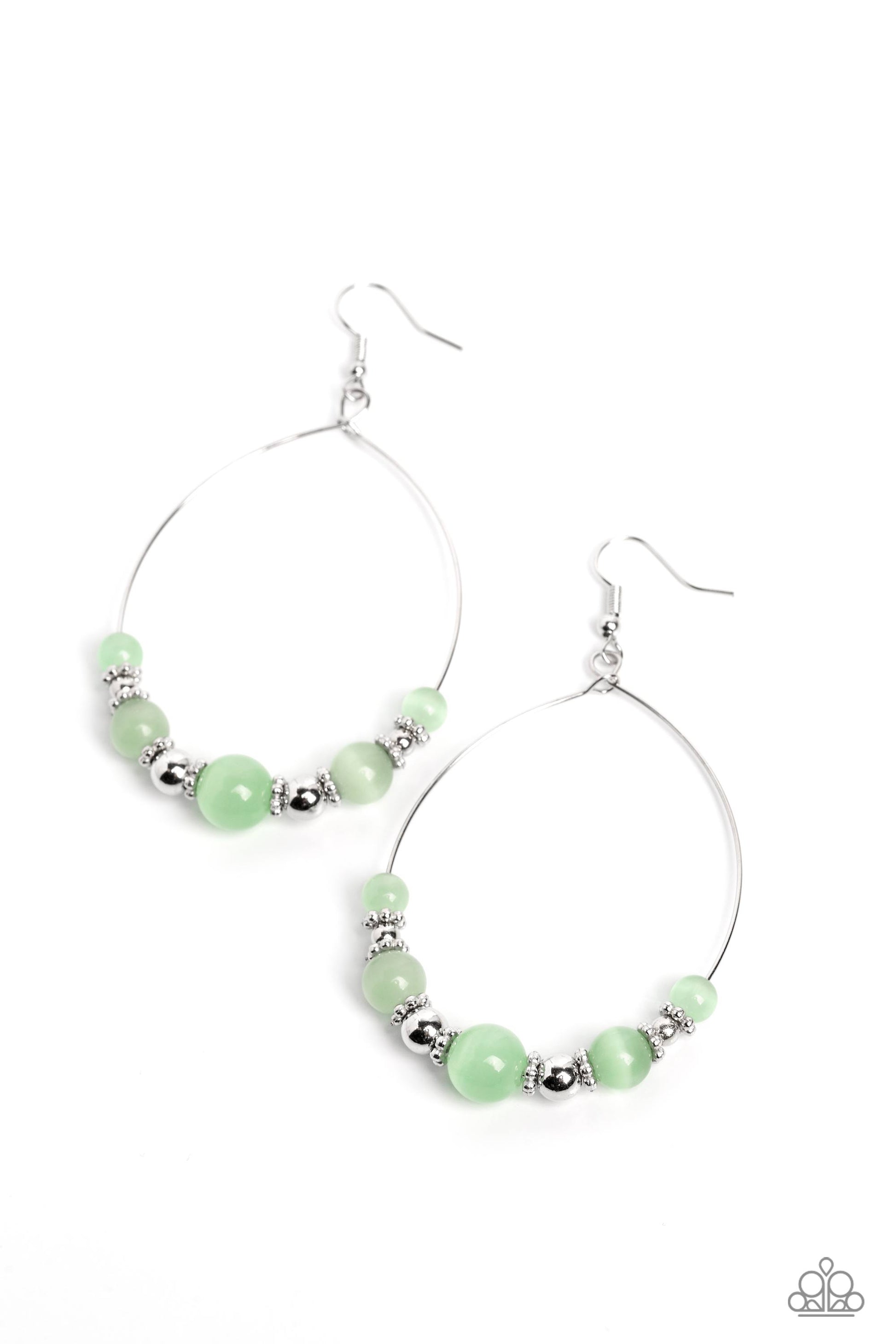Cats Eye Charisma - Green Paparazzi Earrings
