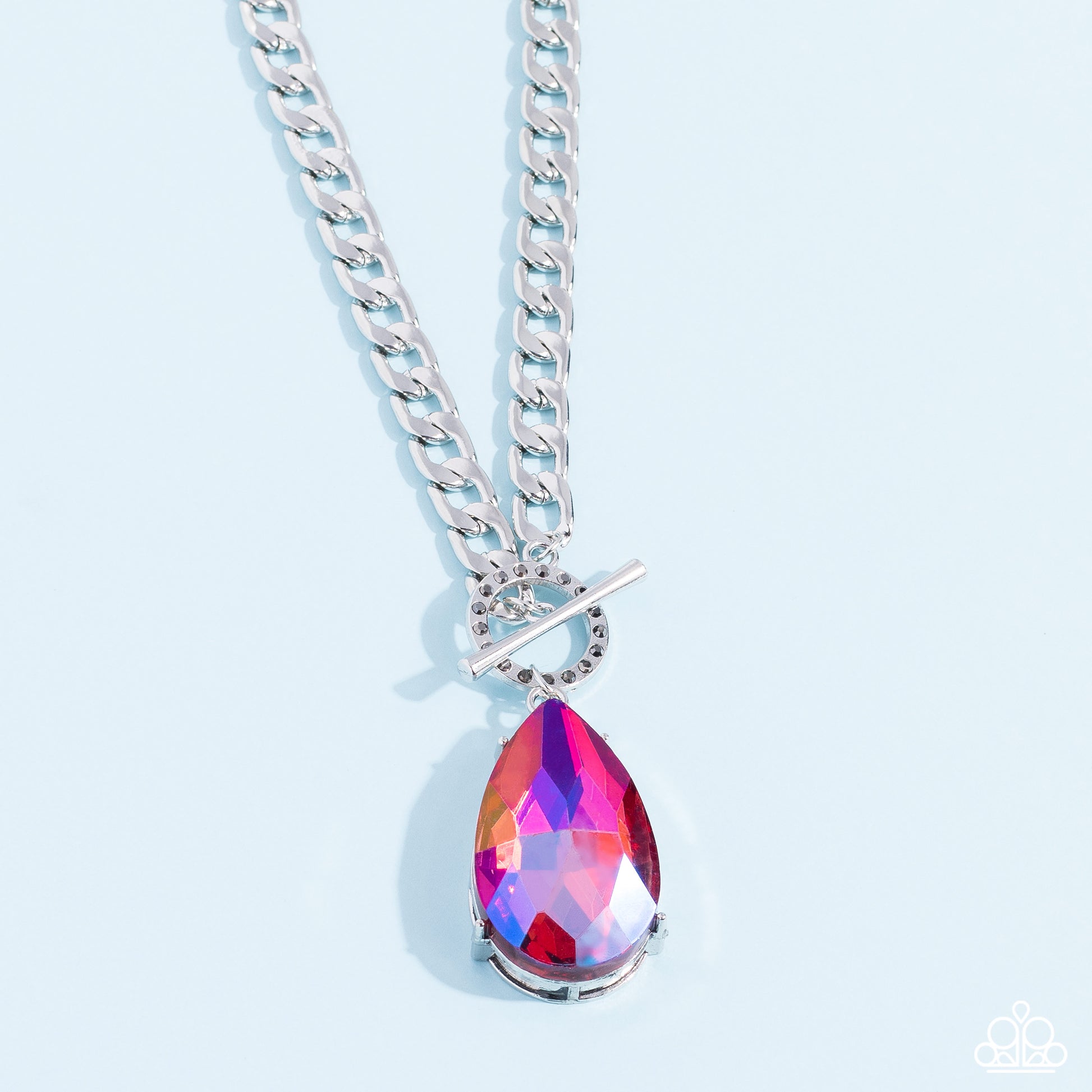 Edgy Exaggeration - Pink Paparazzi Life of the Party Necklace