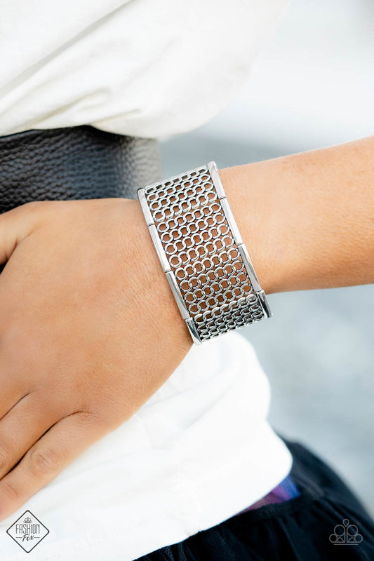 Camelot Couture Silver Paparazzi Fashion Fix Bracelet