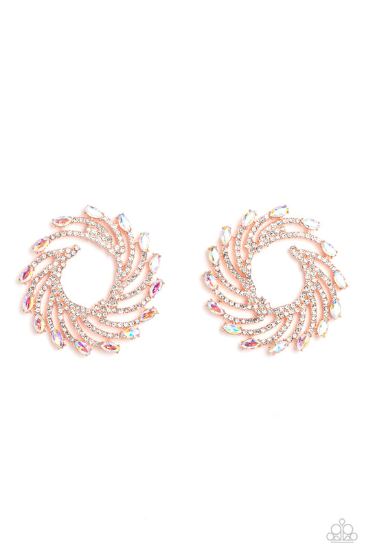 Firework Fanfare - Copper Paparazzi Earrings