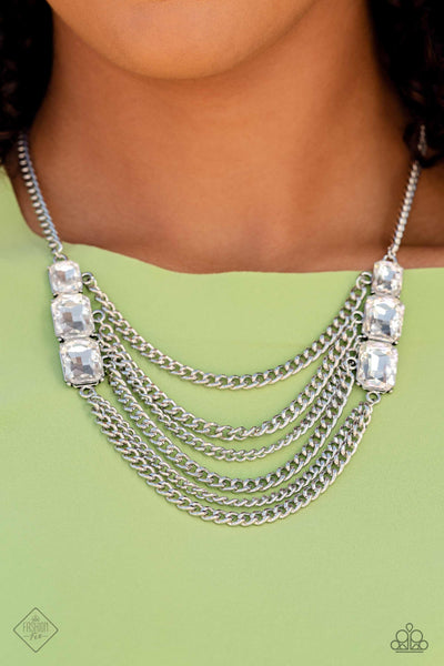 Come CHAIN or Shine White Paparazzi Fashion Fix Necklace
