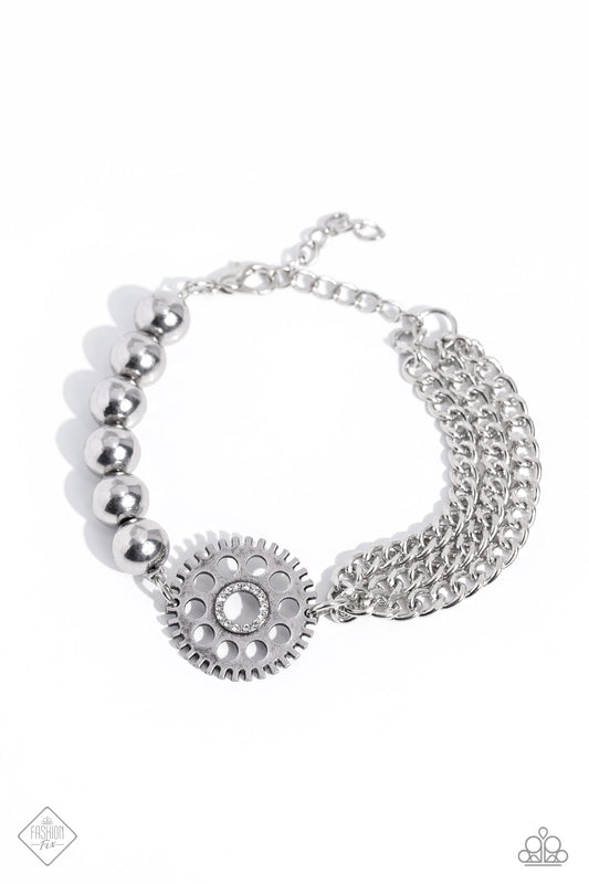 Age of STEAMPUNK White Paparazzi Fashion Fix Bracelet