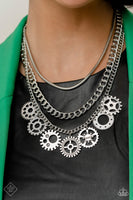 Running Out Of STEAMPUNK White Paparazzi Fashion Fix Necklace