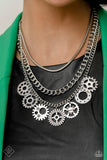 Running Out Of STEAMPUNK White Paparazzi Fashion Fix Necklace