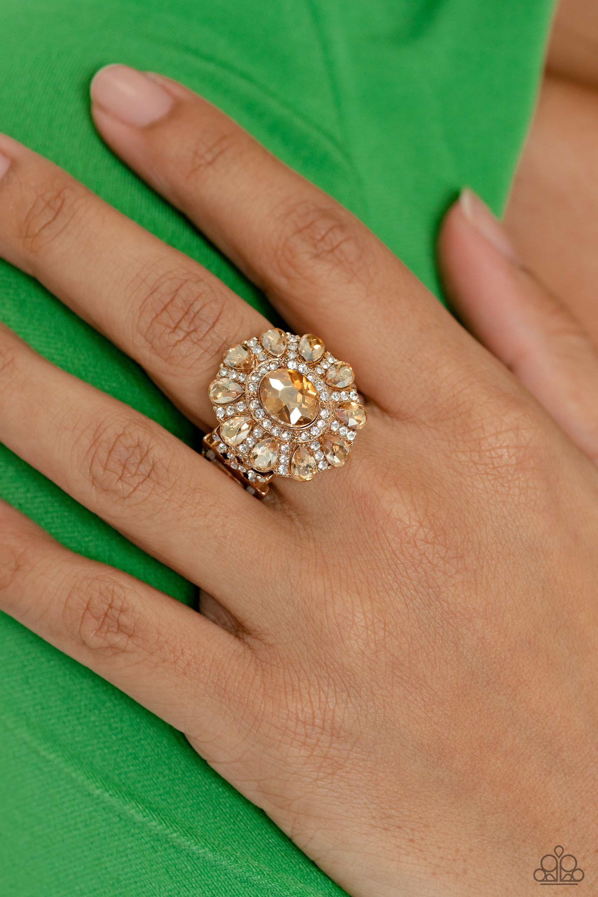 GLIMMER and Spice - Gold Paparazzi Life of the Party Ring
